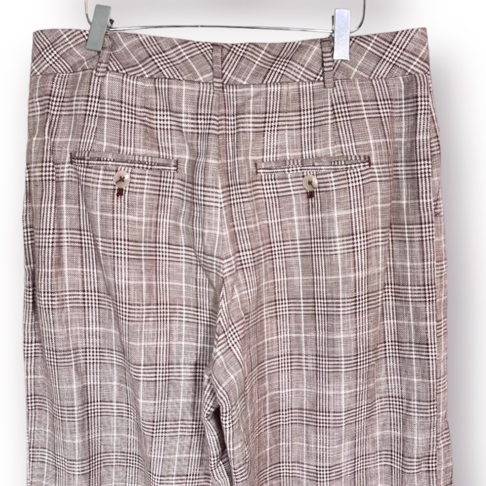 Anthropologie Maeve Pleated Plaid Trousers 14 NWT - Picture 8 of 11